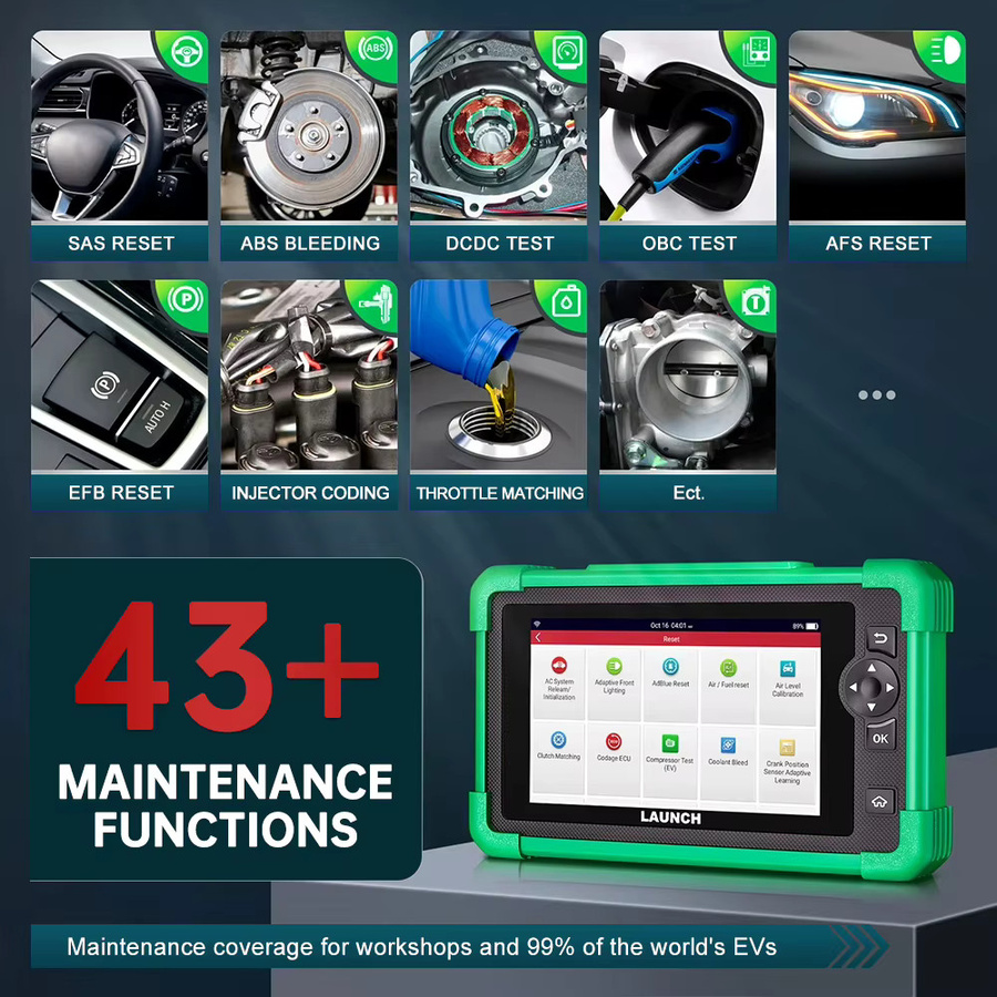 Launch X431 CRP919 EV Diagnosegerät für Elektrofahrzeuge mit CAN FD DOIP OBD-Scanner, Alle Systeme, 43+ Reset-Funktionen, ECU-Codierung und bidirektionaler Steuerung - Bild 4