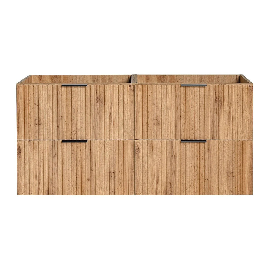 Waschbeckenunterschrank Vente-unique Zevara im Bohème-Stil, gerippt, Farbe: Beige/Braun, B: 120 cm, T: 46 cm, H: 57 cm - Bild 2
