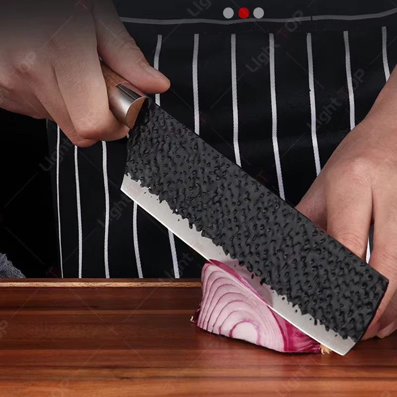 WXCOO Küchenmesser aus geschmiedetem Metall mit Holzgriff zum Schneiden von Fleisch und Gemüse - Bild 3