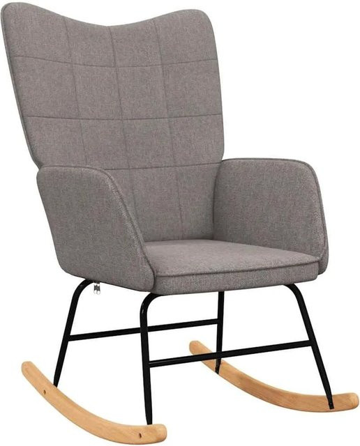 vidaXL Schaukelstuhl Taupe aus Stoff mit Armlehnen und integriertem Sitz für Erwachsene - Bild 1