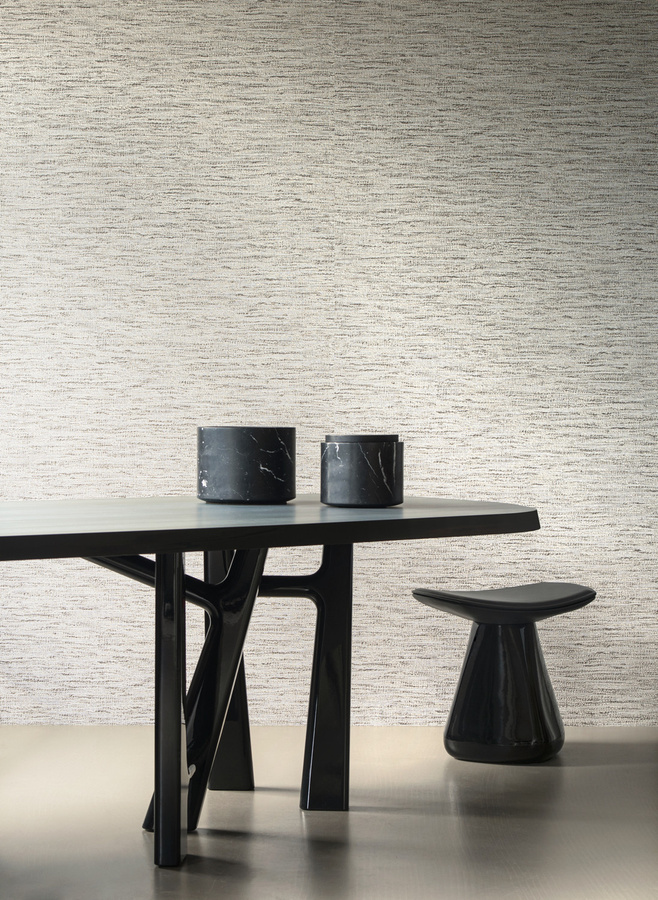 Arte International Tapete Ritorto Shadow in Grau mit abstraktem Design und Vinyl-Oberfläche - Bild 1