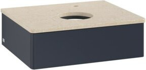 V&B Waschtischunterschrank Antao ohne Frontstruktur in Mattblau lackiert, B/T/H: 60 x 50 x 19 cm - Bild 1