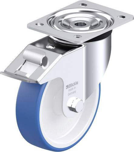 Blickle L-POTHS 160G-FI Stahlblech-Lenkrolle in Blau mit 160 mm Rad-Durchmesser und 400 kg Tragfähigkeit - Bild 1