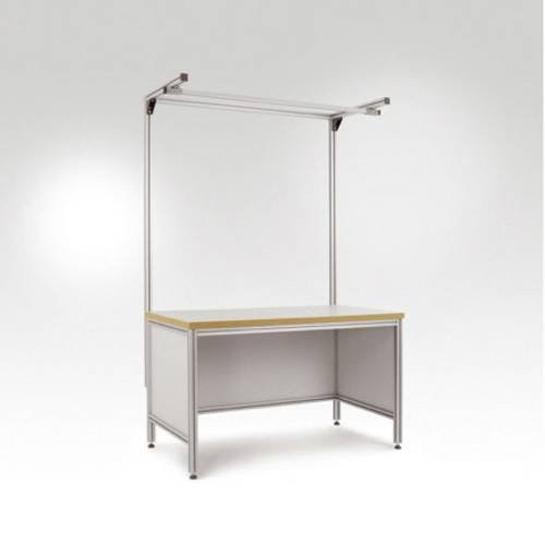 Manuflex ZB8209 Alu-Aufbauportal mit Ausleger für ALU Arbeitstische, Farbe: Silber/Grau, B/T: 150 x 80 cm - Bild 1