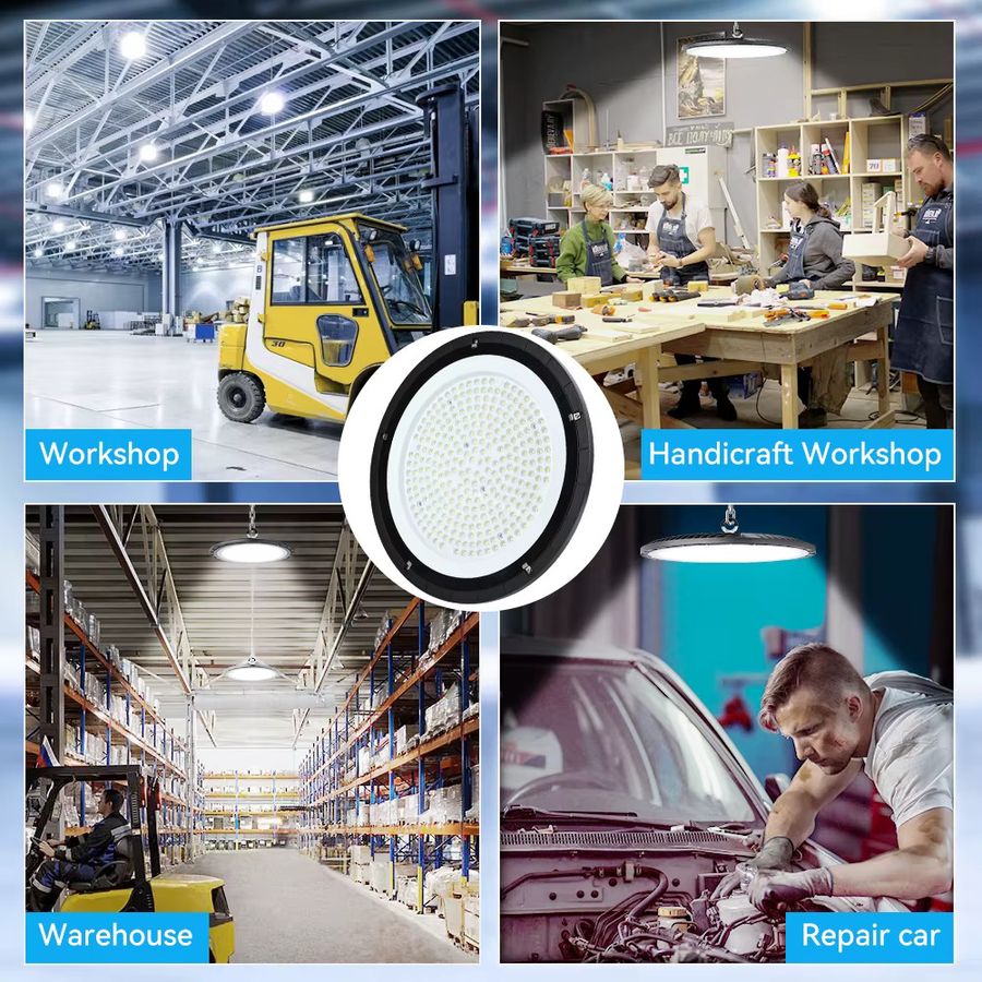 Arbrac UFO LED-Industrieleuchte mit 200 W integrierter LED als superhelle runde Strahler für Innen- und Außenbereiche - Bild 5
