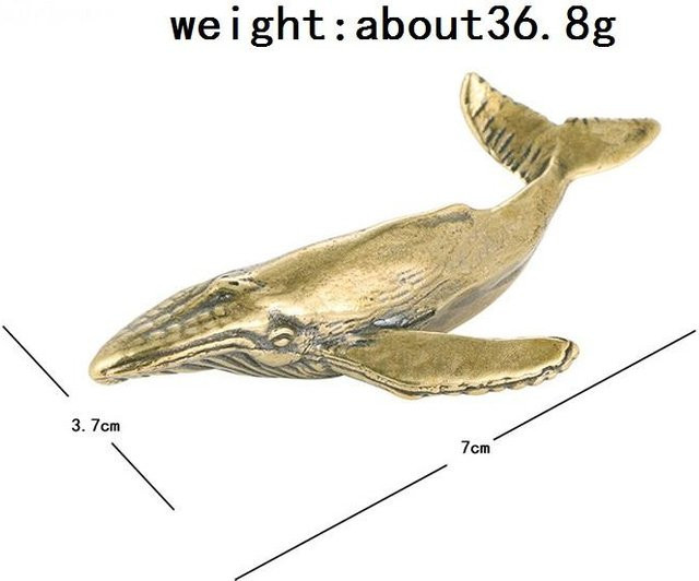Yiran Furniture Vintage Meerestier Statue aus massivem Messing in Gold als Schreibtischornament und Bürodekoration - Bild 1