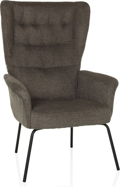 hjh LIVING Polstersessel HAVENIO in Grau mit skandinavischem Design aus Bouclé-Stoff - Bild 1