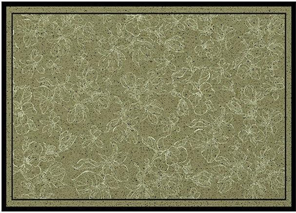 Schmutzabweisende und rutschfeste Fußmatte aus Crystal Fleece in Grün mit floralem Design, B/B: 40 x 60 cm - Bild 1