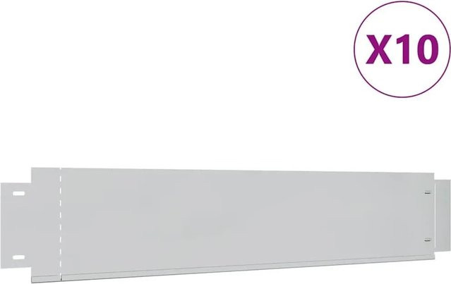 vidaXL Rasenkanten aus verzinktem Stahl in Silber, 10 Stück, Höhe: 20 cm, Länge: 100 cm - Bild 1