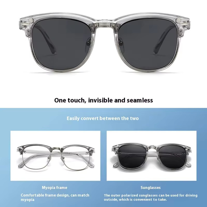 NINJONA 6-in-1-Sonnenbrille, polarisiert, Unisex, Vollrand - Bild 2