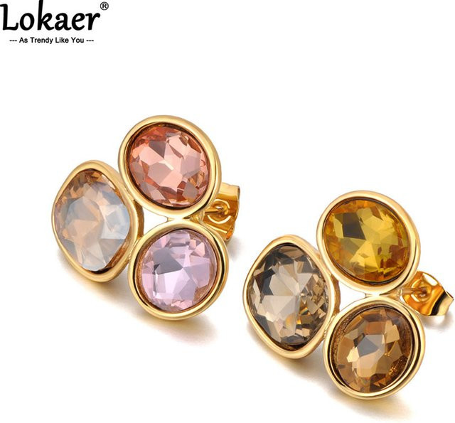 Lokaer Ohrstecker Edelstahl, Bunte Zirkonia, Damen - Bild 1