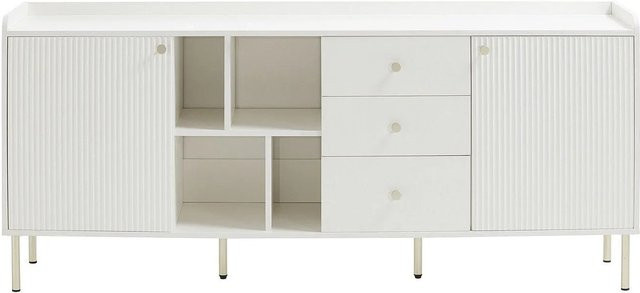 Sideboard Lunaor von Vente-unique in Weiß und Gold, modernes Design für dein Wohnzimmer, Breite: 185 cm - Bild 1