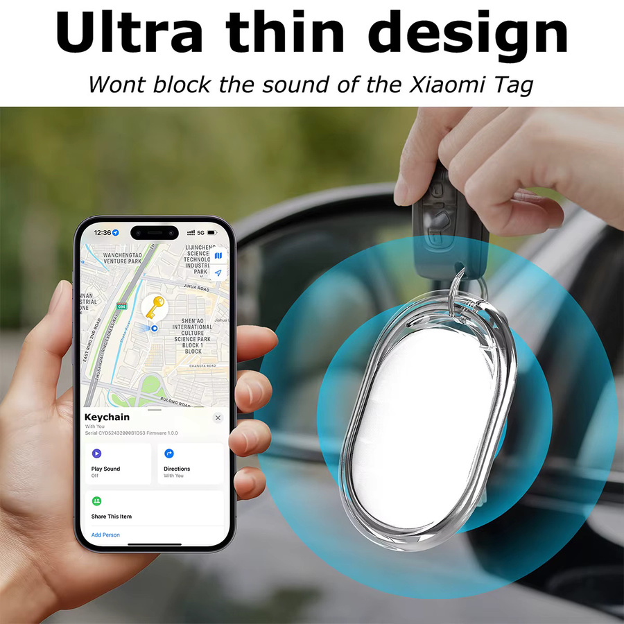 Wasserdichte TPU-Schutzhülle für Xiaomi Tag mit Schlüsselanhänger zur Vermeidung von Verlusten - Bild 4