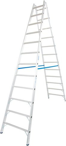 Krause Sprossen-Doppelleiter STABILO aus Aluminium in Silber mit 24 Sprossen - Bild 1