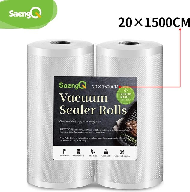 saengQ Vakuumierbeutel Rollen für Sous Vide und Lebensmittelaufbewahrung, transparent - Bild 1