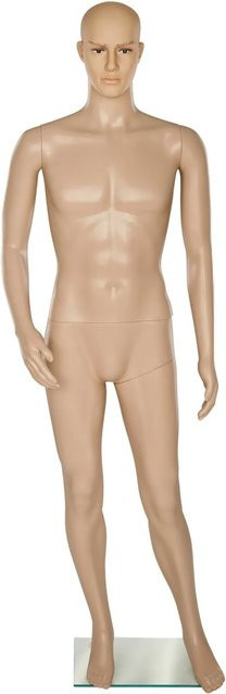 tectake Schaufensterpuppe aus Kunststoff in Beige mit Glasplatte und Wadendorn, B/T/H: 42 x 30 x 185 cm - Bild 2