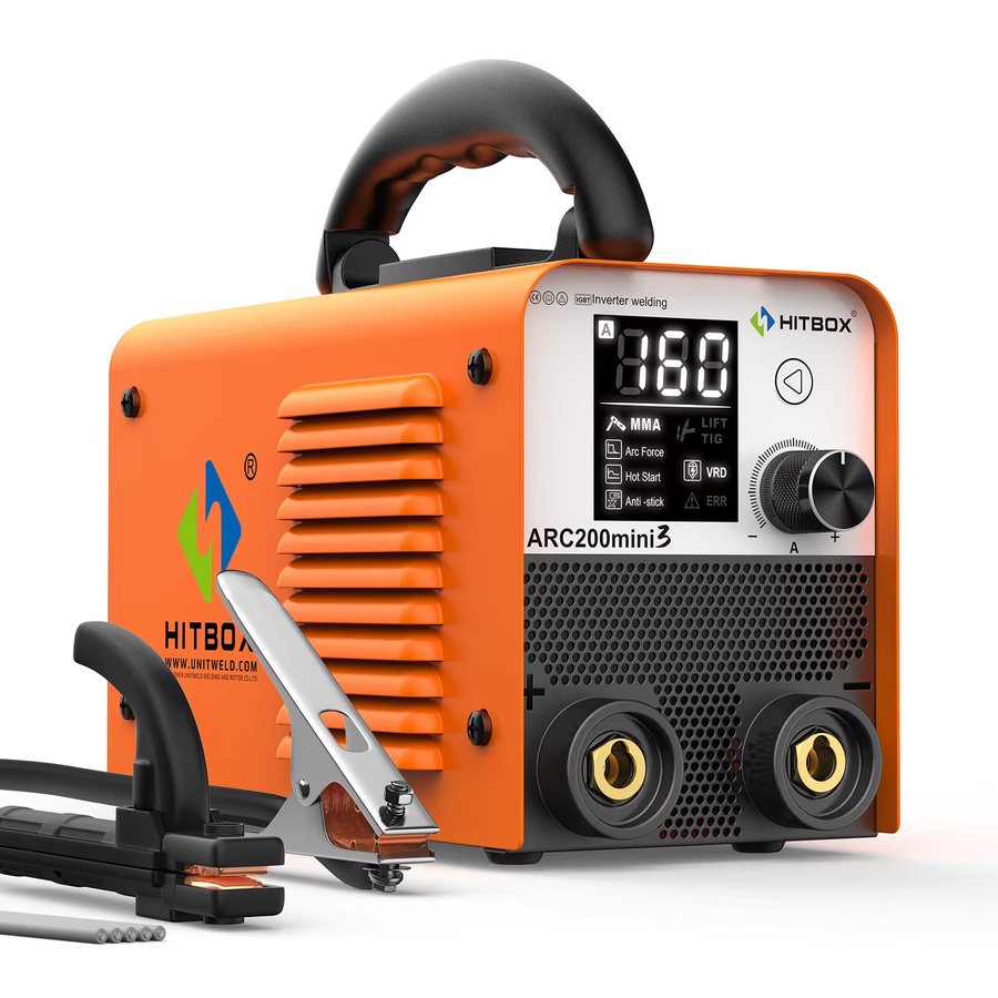 HITBOX 2-in-1 MMA Lift TIG Schweißgerät ARC200mini3, tragbarer Mini-Inverter-Schweißer mit IGBT-Technik in Orange - Bild 5