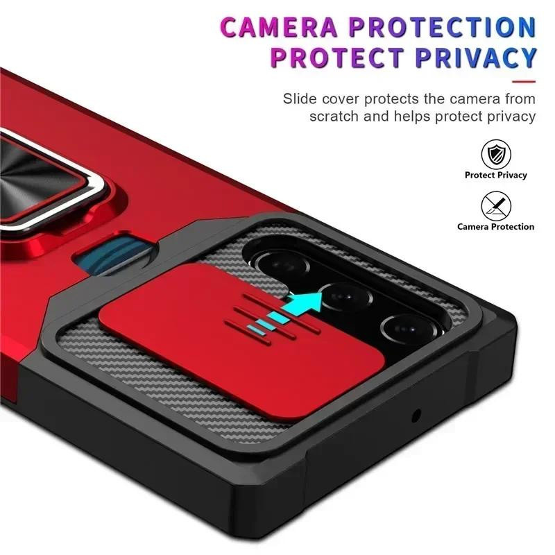 Stoßfeste Handyhülle mit Magnetische Halterung und Kartenfach für Samsung Galaxy A56 A36 A26 A16 A06 A55 A72 A54 A53 A52 A35 A34 A33 A42 5G in Schwarz oder Rot - Bild 3