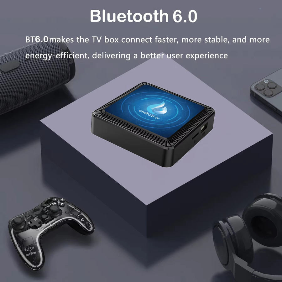 Q17 Smart TV Box Android 16 mit 5G Wifi, Quad Core Allwinner H313, 64 GB oder 128 GB, Google Assistant und Netflix, Schwarz - Bild 4