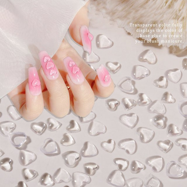 MAGT Nagel-Charms Herz-Form, transparent, 100 Stück - Bild 1