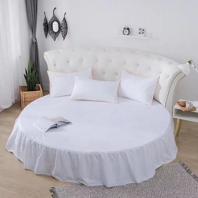 Runde Tagesdecke aus 100 % Baumwolle von Super Six in Weiß, Durchmesser: 200 cm - Bild 1