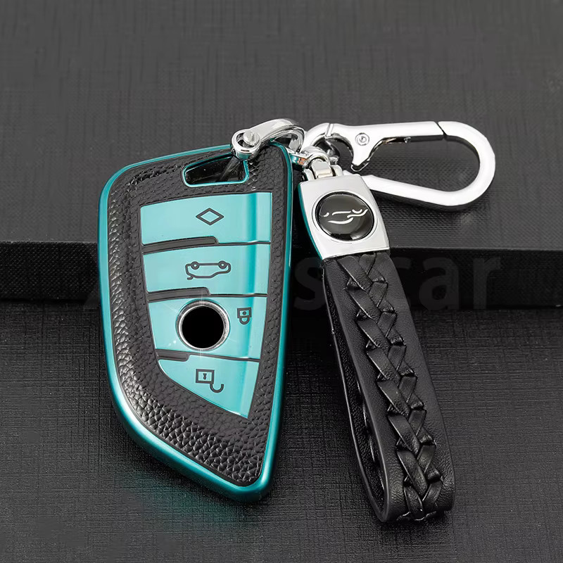 Xburstcar Auto Fernbedienung Schlüssel Schutzhülle aus TPU und Leder für BMW 1/3/5/6/7 Serie, G20, G30, G32, G11, F20, Z4, F48, F39, X1, X3, X5, X6, X7, G01, G02, F15, F16, G07 - Bild 3