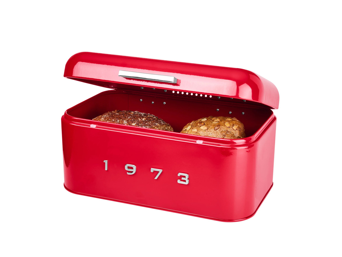 SILVERCREST® Brotkasten aus Metall mit Belüftung und rutschfesten Füßen, Rot, B/T/H: 19,5 x 15,5 x 19,5 cm - Bild 3