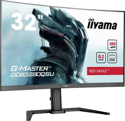 Iiyama G-Master Red Eagle GCB3280QSU-B2 Gaming Monitor, 31,5 Zoll, Curved, WQHD, VA, 180 Hz, Schwarz - Bild 1