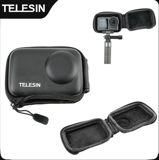Telesin Mini Schutzhülle für DJI Osmo Action 5 Pro, 4 und 3, wasserdichte Tragetasche in Schwarz - Bild 1