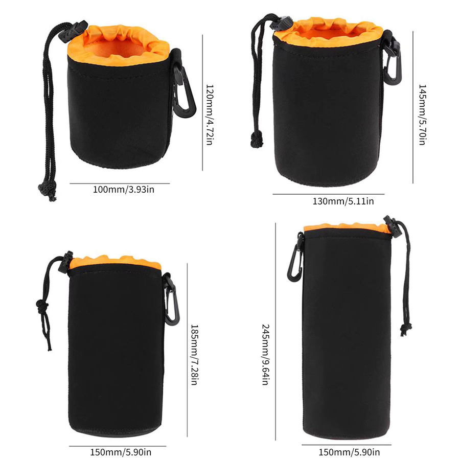 Wasserdichte Neopren Objektivschutzhülle mit Kordelzug in Schwarz für Canon und Sony Digitalkameras - Bild 5