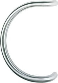 HOPPE HT-Stoßgriff E5310 Halbkreis in Edelstahl matt Silber, Länge: 33 cm, Durchmesser: 3 cm - Bild 1