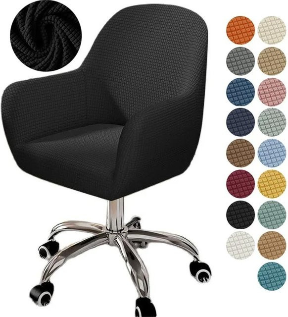 Bestbags Hochlehnenstuhlbezug aus Polarvlies in Schwarz, 6er-Set, elastischer Stretch-Bezug für Esszimmerstühle und Bürostühle - Bild 1