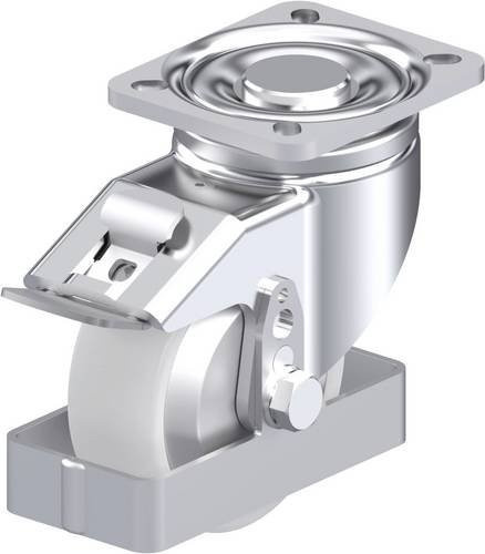 Blickle Stahlblech-Lenkrolle LH-PO 100KA-1-FI-FA-FS in Silber, Rad-Durchmesser: 100 mm, Tragfähigkeit: 280 kg - Bild 1