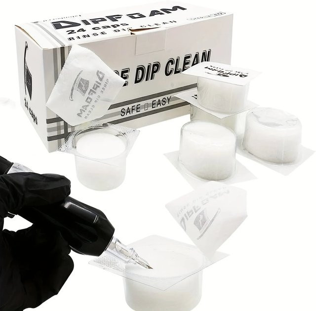 JC TATTOO Tattoo Dip Cup Caps, 24 Stück, Einweg Spülkappen - Bild 1
