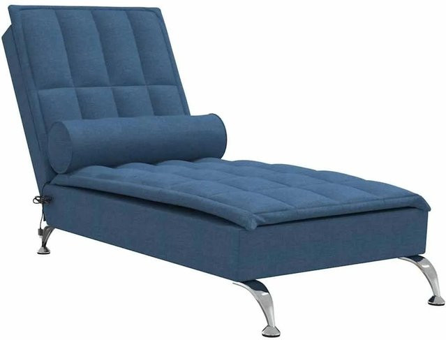 vidaXL Massage-Chaiselongue in Blau aus Stoff mit Nackenrolle - Bild 1