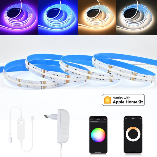 CENFAYA Homekit WiFi Smart COB RGB + CCT LED Streifen Licht, dimmbar, Multicolor, 12V - Bild 1