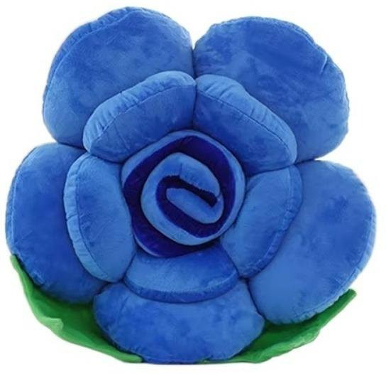 Rosenförmiges Plüschkissen in Blau von Yiran Health & Beauty als dekoratives Blumenkissen für Sofa und Hochzeit - Bild 1