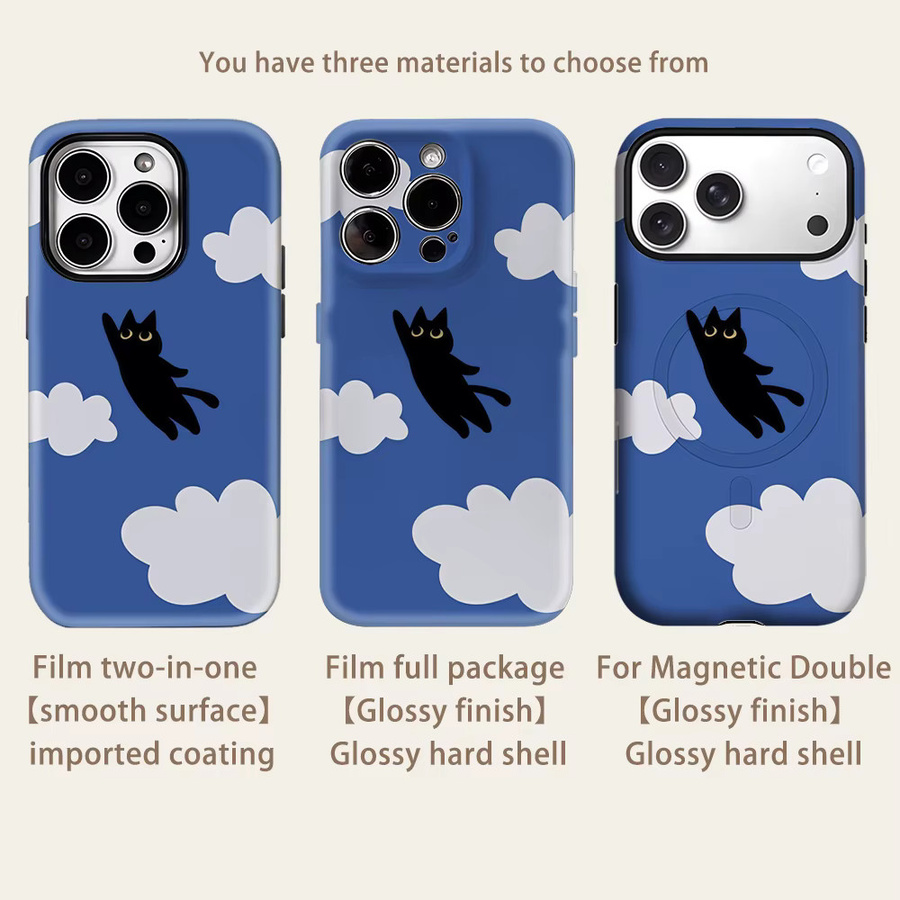 Sky Pounce Magnetische Handyhülle für iPhone 17 16 15 14 13 Pro Max Plus, robuste Doppelschicht-Schutzhülle, Blau - Bild 2