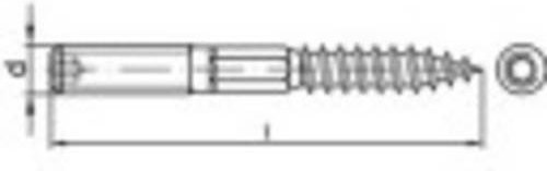 TOOLCRAFT Stockschraube M8 aus Stahl, galvanisch verzinkt, Silber, Länge: 160 mm, 100 Stück - Bild 1