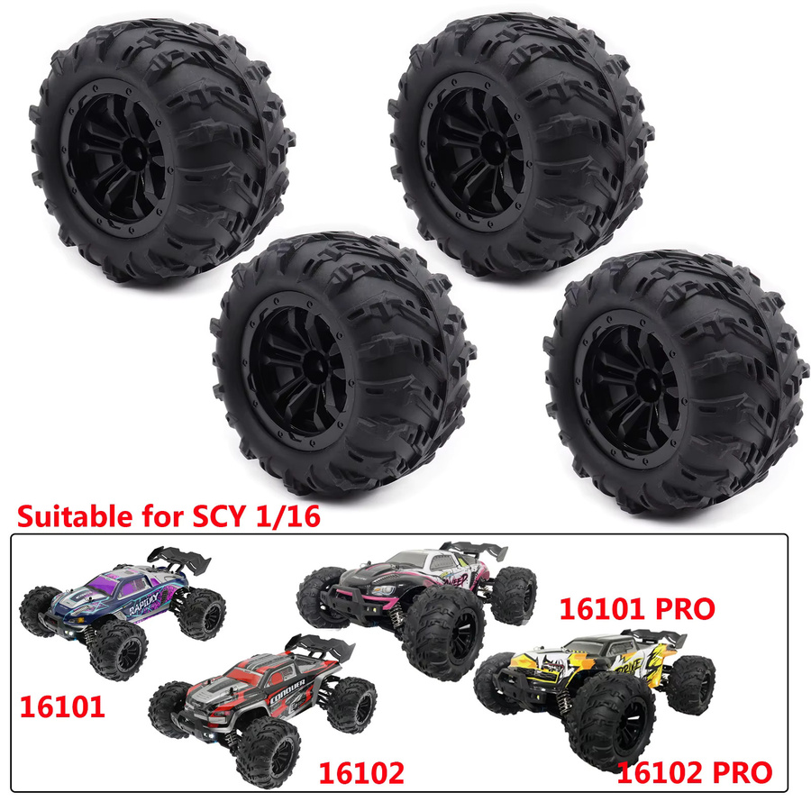 RC ERA 6034 Hex Skidproof Gummi Reifen, 4-teiliges Set, 1/16 RC Monster Truck Rad Teile - Bild 2