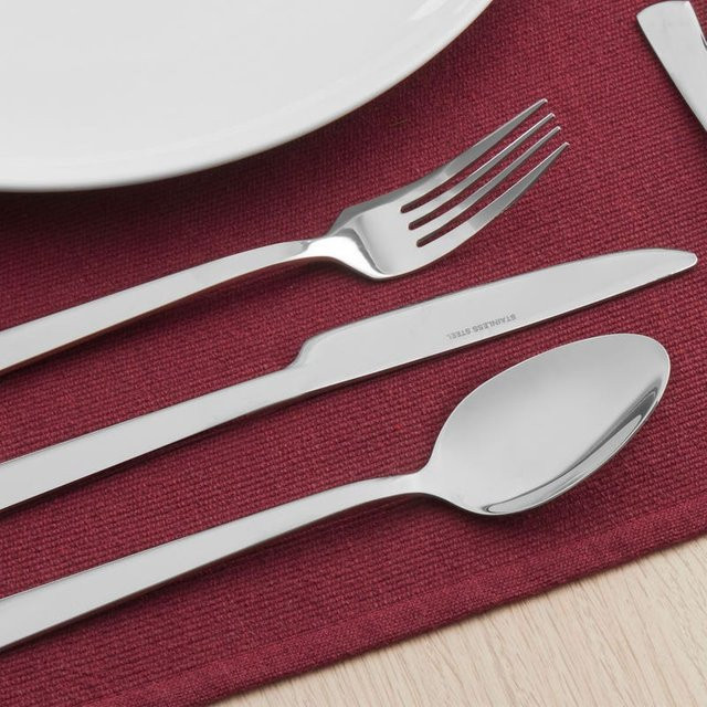 NKD Besteck-Set aus rostfreiem Edelstahl, 3-teilig, Silber, poliert - Bild 1