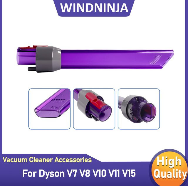 Dyson Ersatz Saugkopf für V7 V8 V10 V11 V15 Staubsauger mit LED Licht und Fugendüse in Lila - Bild 1