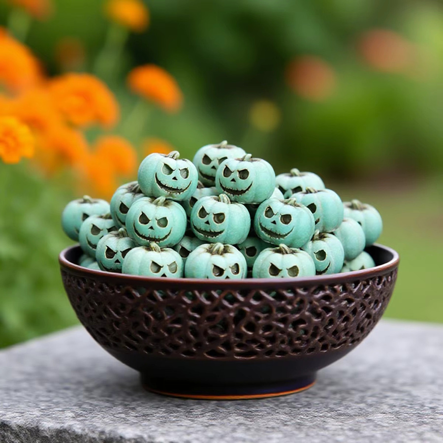 Reap the Joy 20 grüne Miniaturbonsai-Kürbisse aus Kunstharz für Halloween und Thanksgiving Dekorationen - Bild 5
