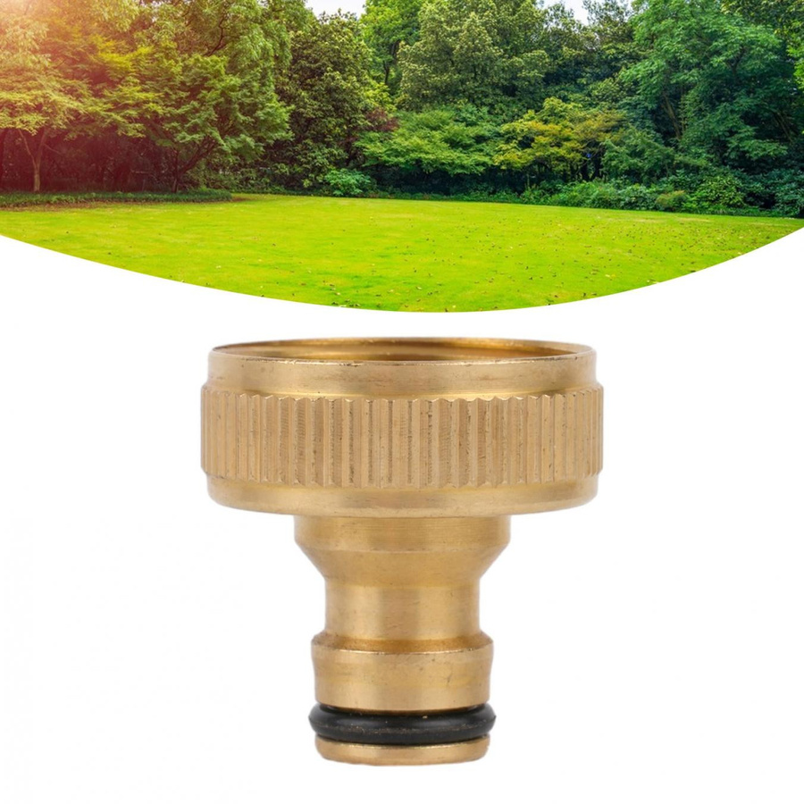 ihome445 Gartenadapter Hahnanschluss 1 Zoll BSPF aus Messing und Gummi in Beige, Maße: 36 x 31 mm - Bild 3