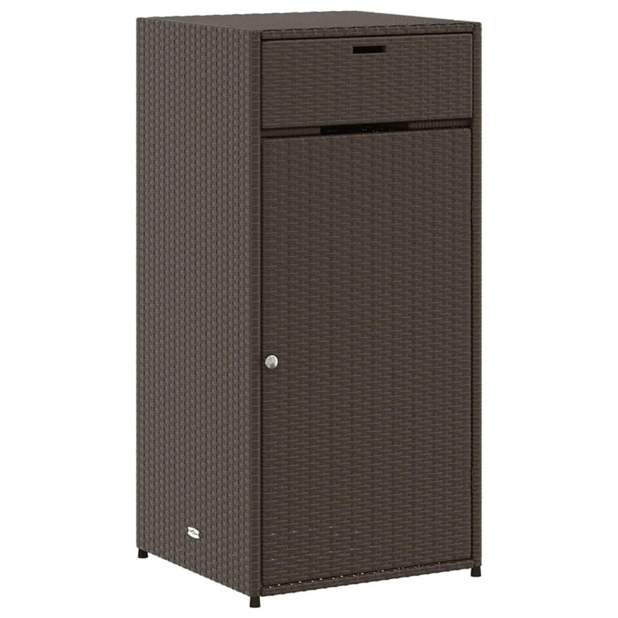 vidaXL Gartenschrank aus Poly Rattan in Braun mit Scharniertüren, B/T/H: 55 x 55 x 111 cm - Bild 2