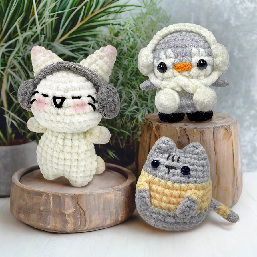YAMAXIN 3-teiliges Häkel-Set mit Tiermotiv in Multicolour für Anfänger und DIY-Bastelprojekte - Bild 3