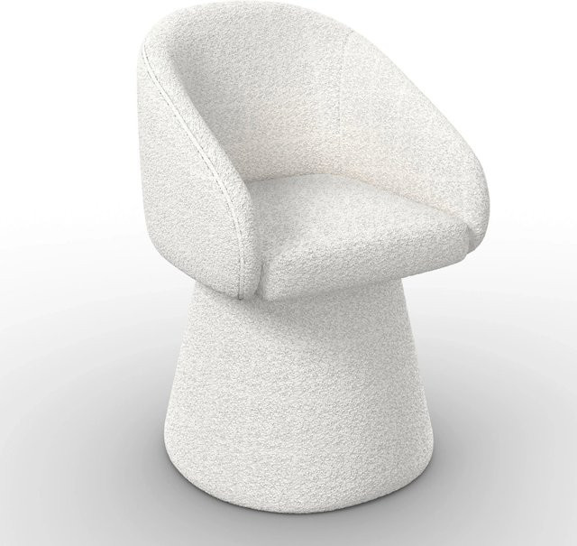 Bessagi Home Armlehnstuhl Maia Weiß Chenille Drehbar Gepolstert B/T/H: 59,0 x 59,0 x 84,5 cm - Bild 1