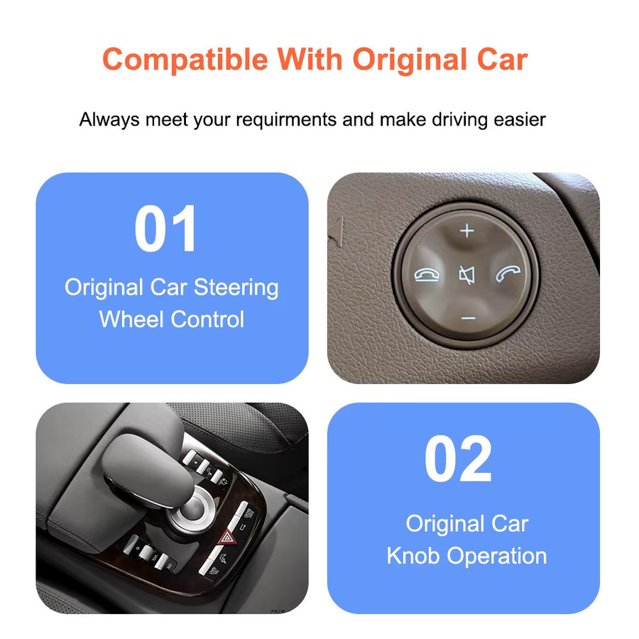 Bonroad Wireless CarPlay und Android Auto Retrofit Kit für Mercedes Benz S-Klasse W221 2006-2013 mit NTG 3.0/3.5 und Airplay Modul - Bild 3