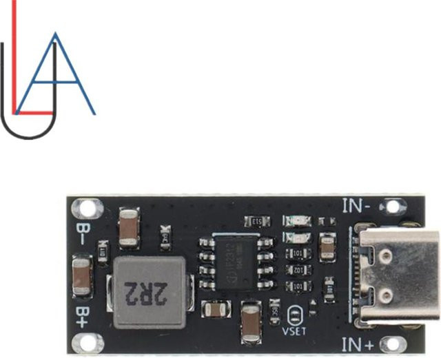 LAUBEI IP2312 Schnellladeplatine für Polymer Ternäre Lithiumbatterien mit USB-C Eingang, 3A Hochstrom, CC/CV-Modus, 5V bis 4,2V, Schwarz - Bild 1