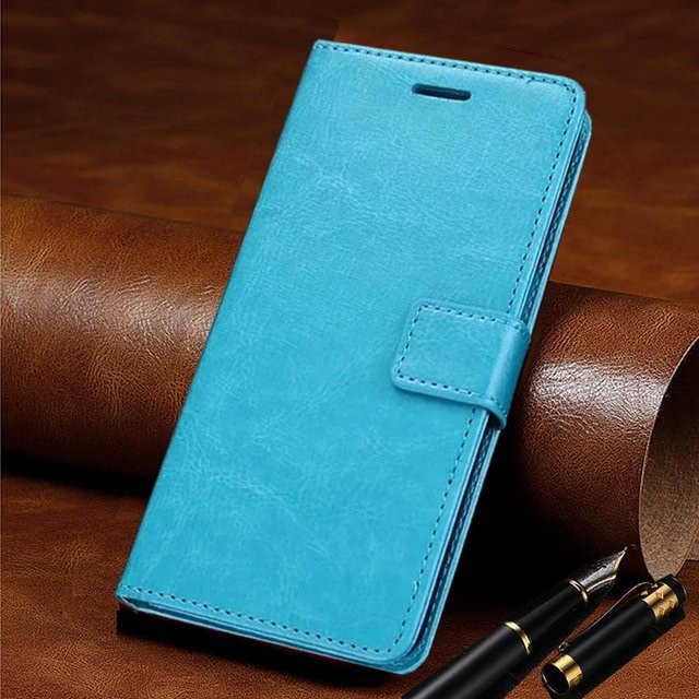 Magnetische Leder-Brieftasche als Flip Cover für Huawei Honor 20 Pro 20i 10i 10 Lite 9X 8X 8A 8C 8S in Blau - Bild 1